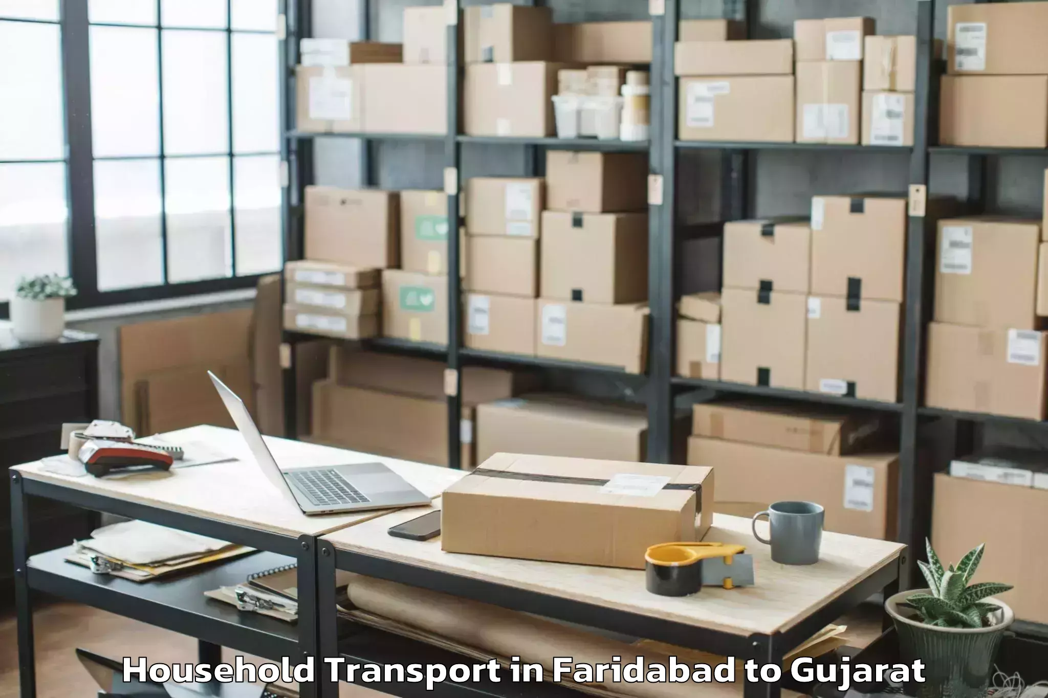 Book Faridabad to Kadodara Household Transport